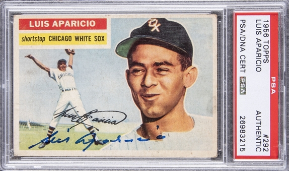 1956 Topps Luis Aparicio Signed Rookie Card - PSA/DNA